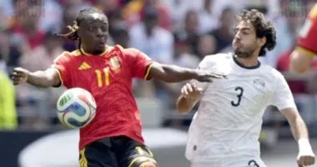 محمد هانى يسجل هدف تعادل منتخب بلجيكا 