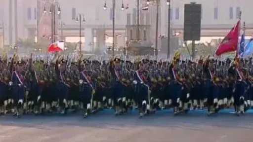 اسلمي يا مصر إنني الفدا.. عرض عسكري مهيب للقوات المسلحة خلال افتتاح مقر القيادة الاستراتيجية