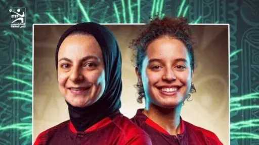 هنا جودة ودينا مشرف تتوجان بذهبية زوجى السيدات ببطولة أفريقيا لتنس الطاولة