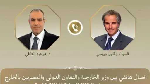 وزير الخارجية يؤكد لمدير الوكالة الدولية للطاقة الذرية رفض الحلول العسكرية للأزمة الراهنة